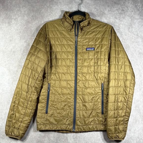 Patagonia Nano Puffer Jacket Mens Small Brown Quilted Full Zip Hiking Outdoor